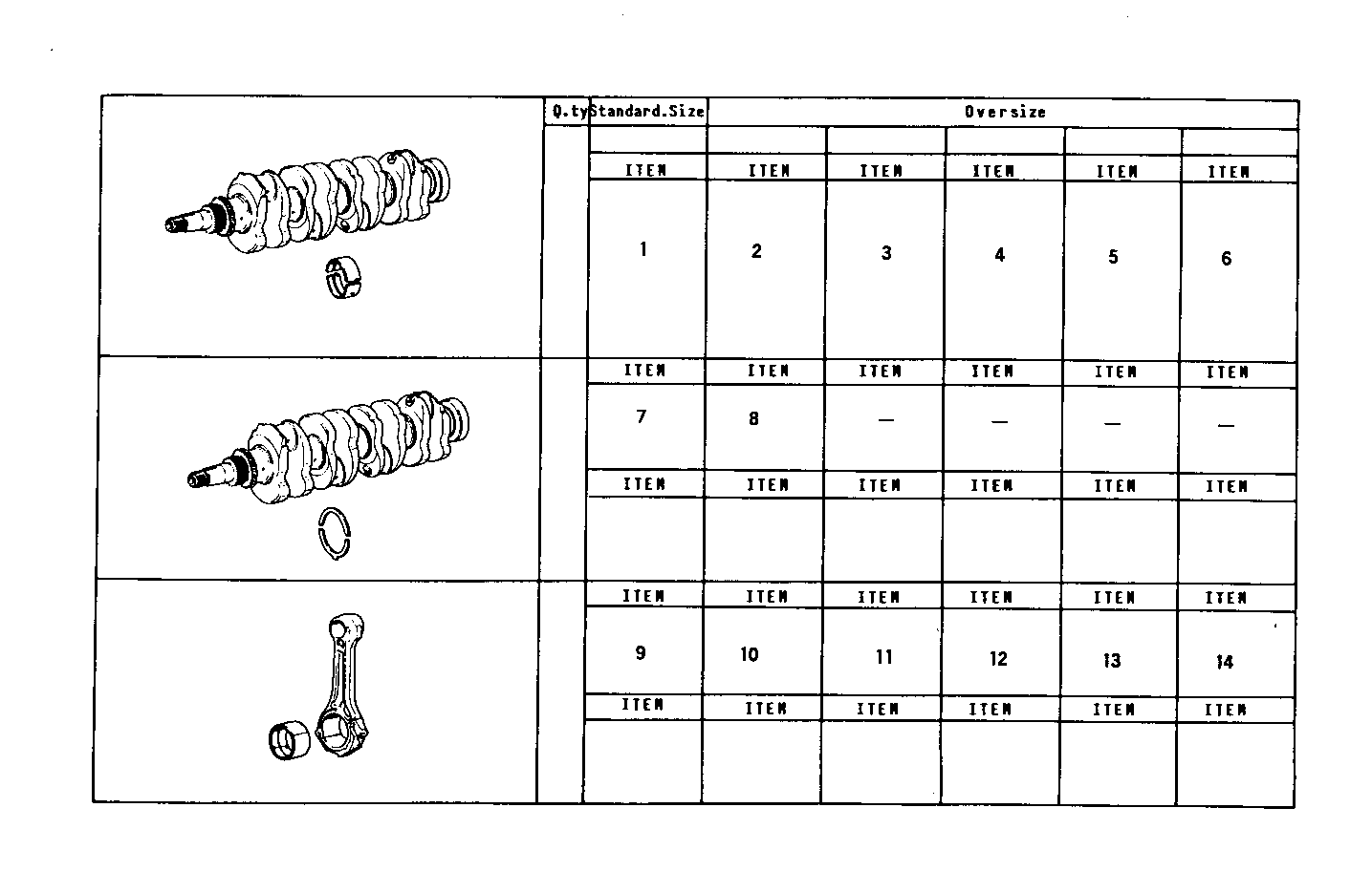 THRUST RING SET - MAIN AND ROD BEARINGS parts diagram