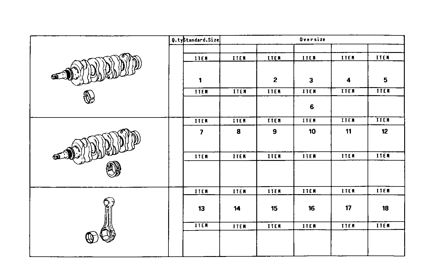 THRUST RING SET - MAIN AND ROD BEARINGS parts diagram