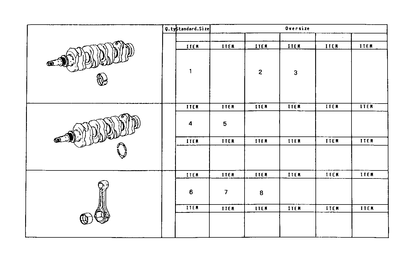 THRUST RING SET - MAIN AND ROD BEARINGS parts diagram