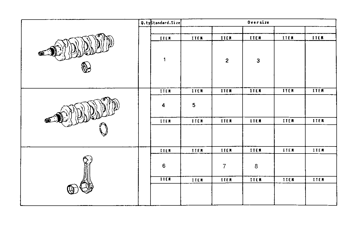 THRUST RING SET - MAIN AND ROD BEARINGS parts diagram