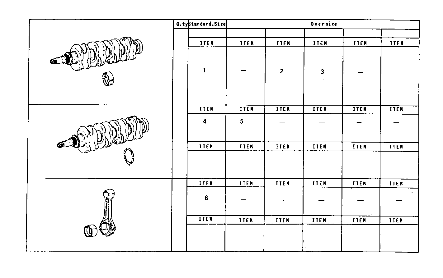 THRUST RING SET - MAIN AND ROD BEARINGS parts diagram