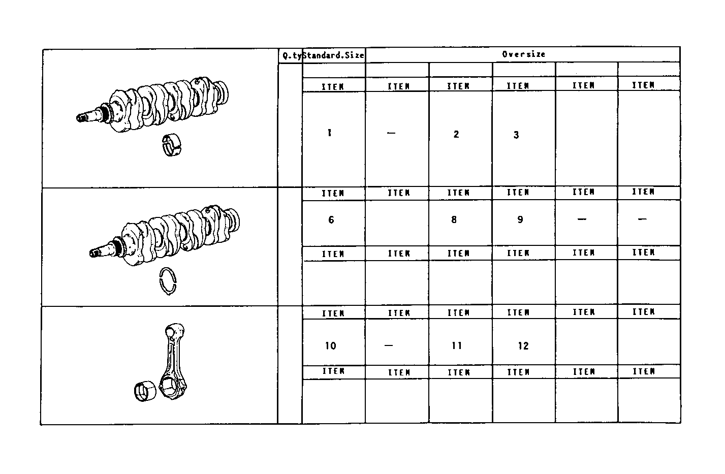 THRUST RING SET - MAIN AND ROD BEARINGS parts diagram