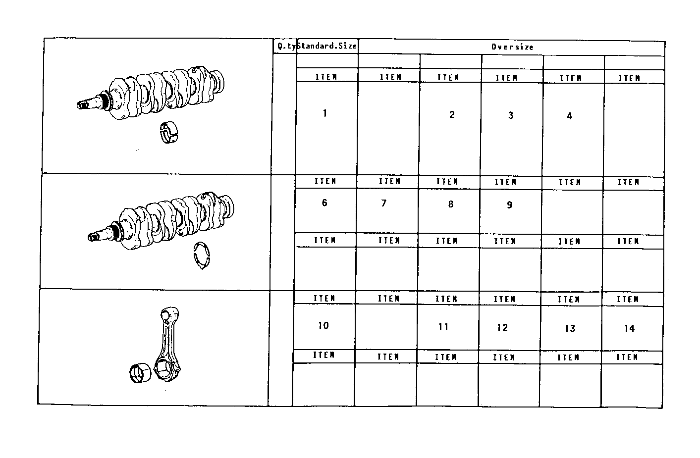 THRUST RING SET - MAIN AND ROD BEARINGS parts diagram