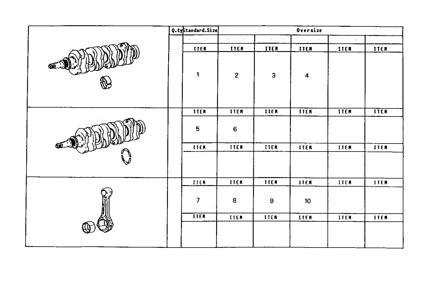 THRUST RING SET - MAIN AND ROD BEARINGS parts diagram
