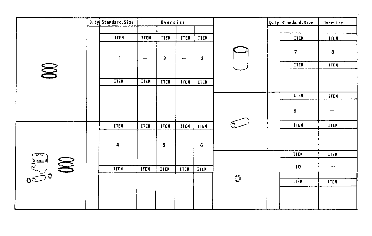 PISTON ASSY - PISTON RINGS - PISTON PIN parts diagram