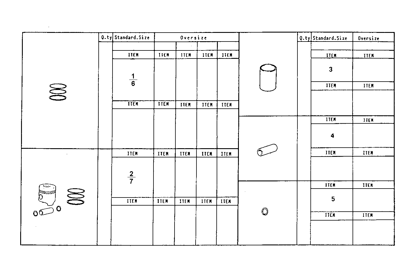 PISTON ASSY - PISTON RINGS - PISTON PIN parts diagram