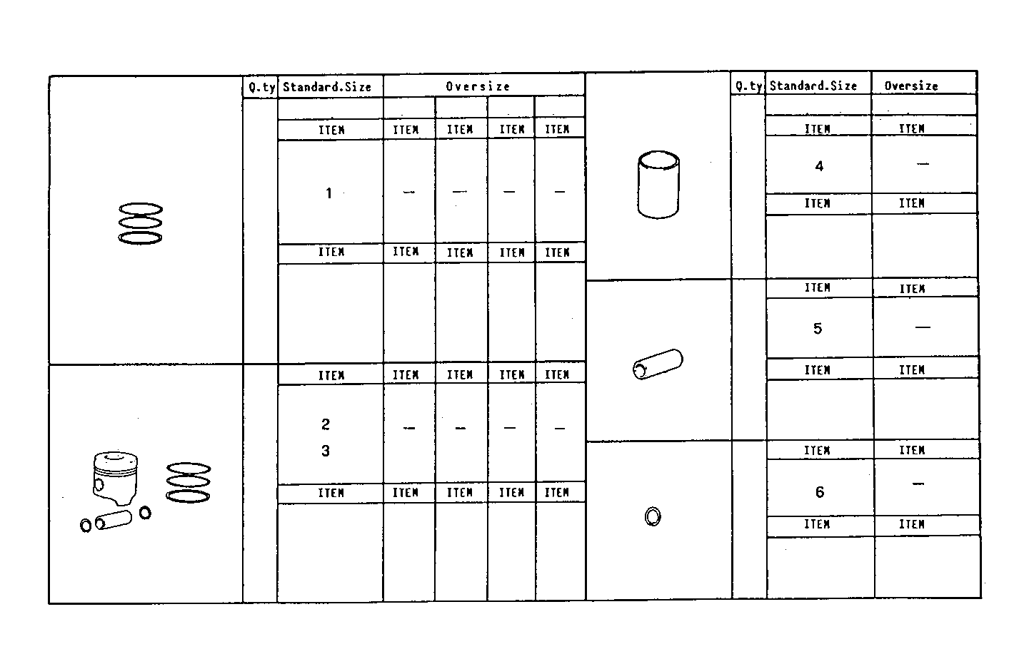 PISTON ASSY - PISTON RINGS - PISTON PIN parts diagram