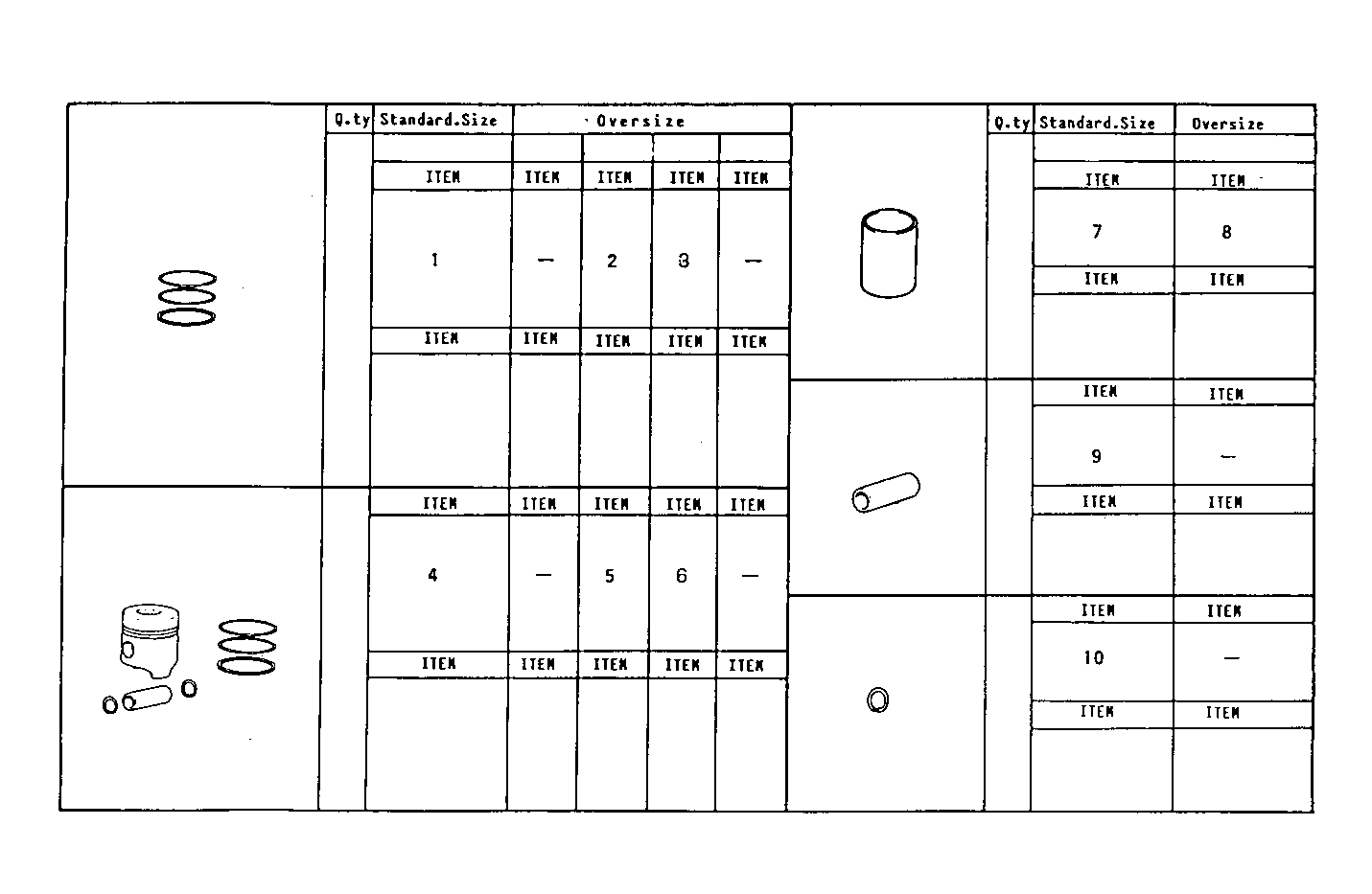 PISTON ASSY - PISTON RINGS - PISTON PIN parts diagram