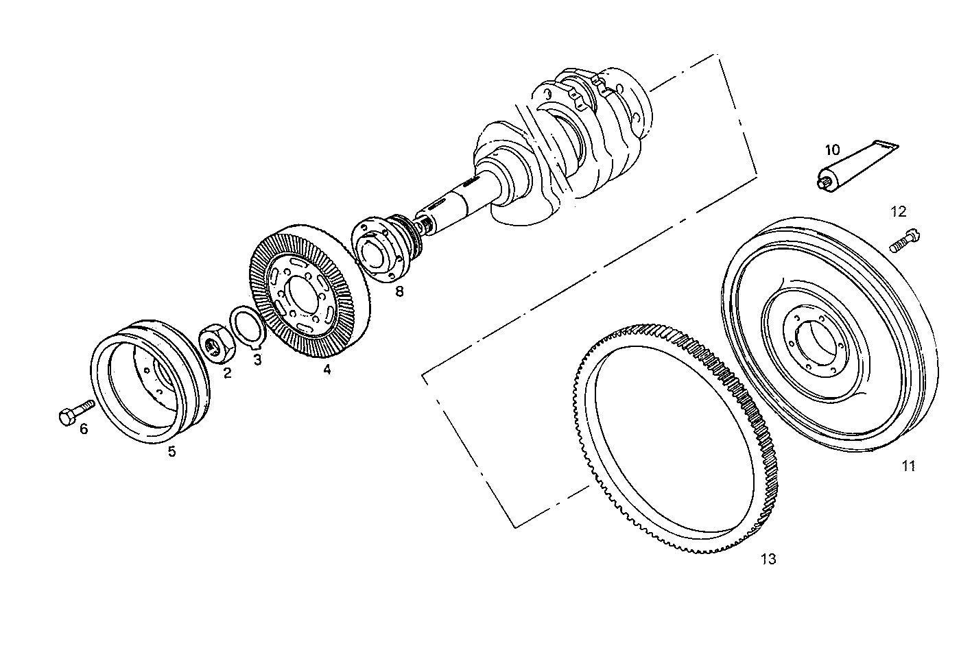 ENGINE FLYWHEEL - DAMPER parts diagram