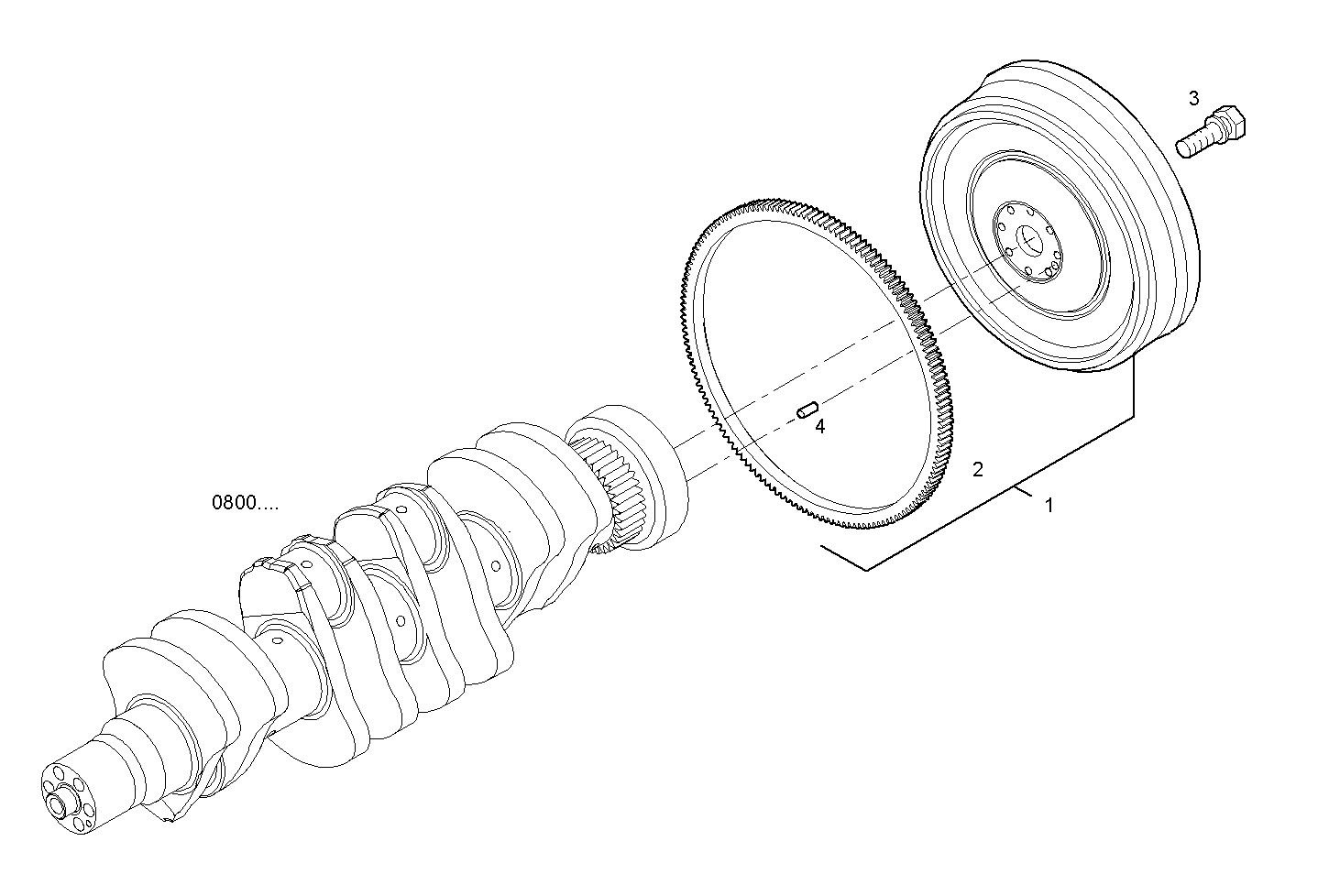 ENGINE FLYWHEEL parts diagram