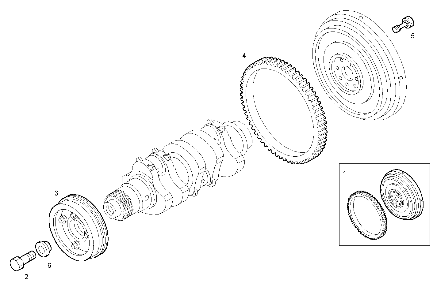 ENGINE FLYWHEEL - DAMPER parts diagram