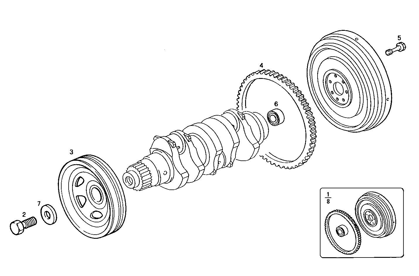 ENGINE FLYWHEEL - DAMPER parts diagram