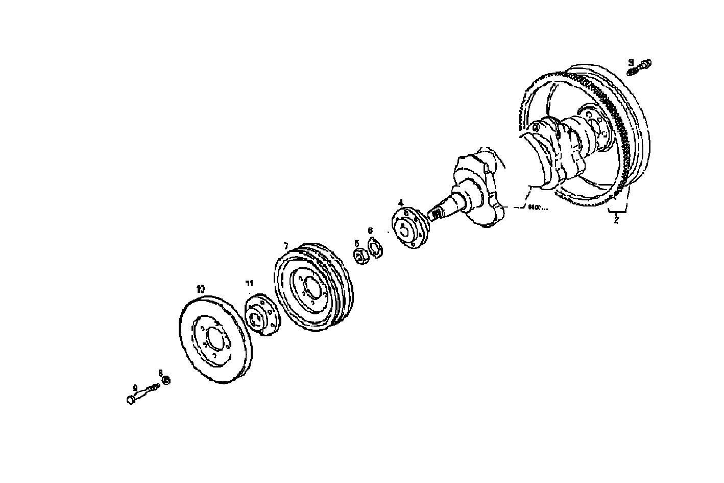 ENGINE FLYWHEEL - DAMPER parts diagram