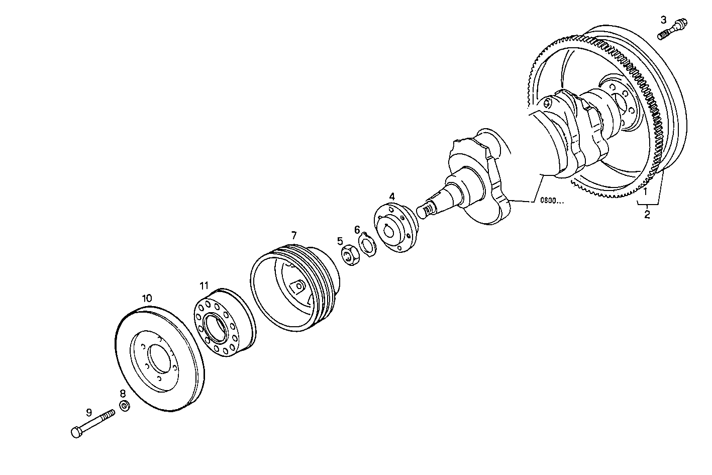 ENGINE FLYWHEEL - DAMPER parts diagram