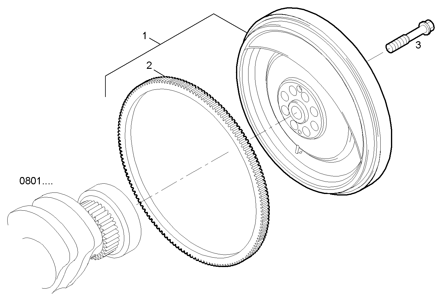 ENGINE FLYWHEEL parts diagram