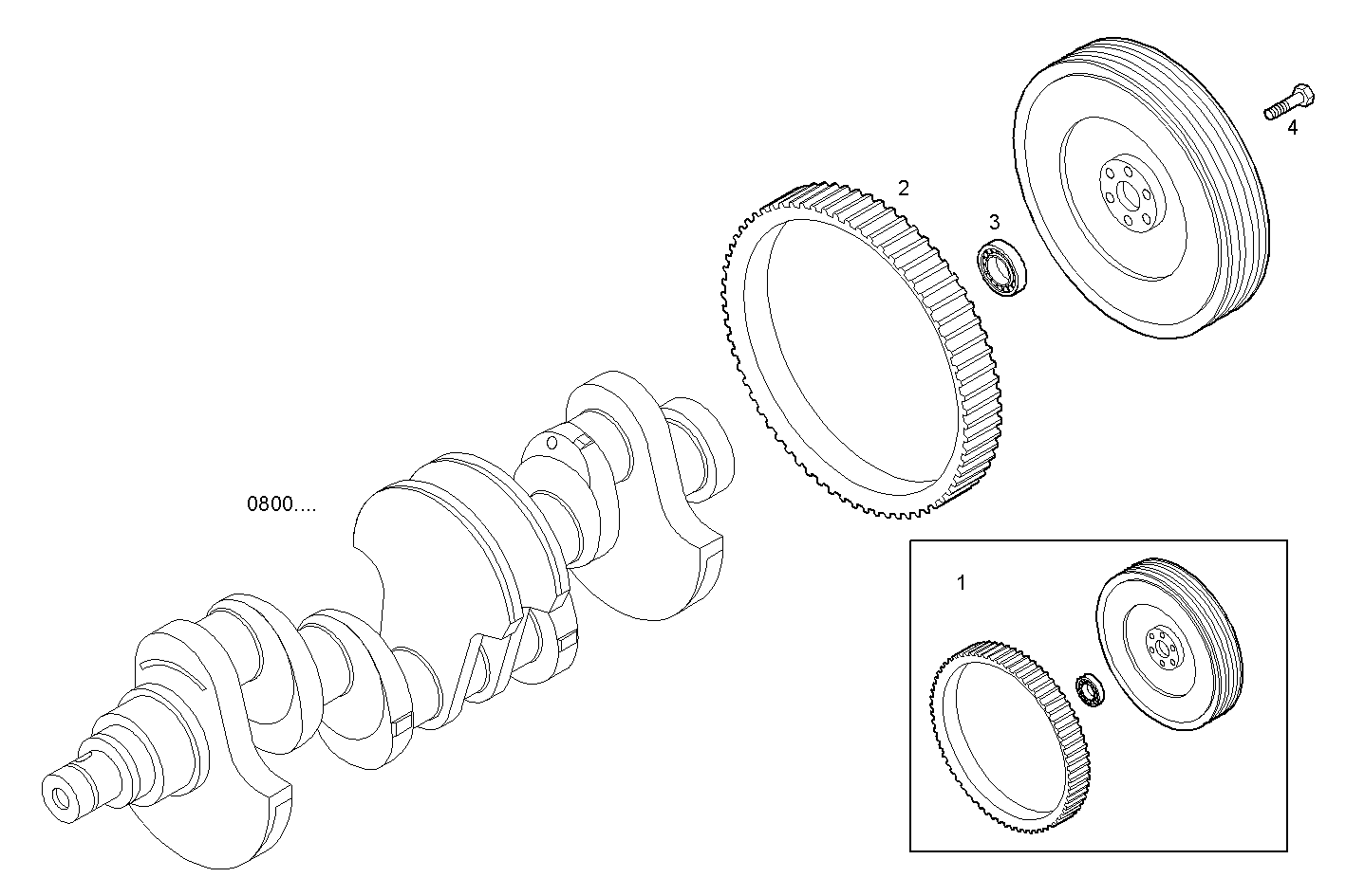 ENGINE FLYWHEEL - DAMPER parts diagram