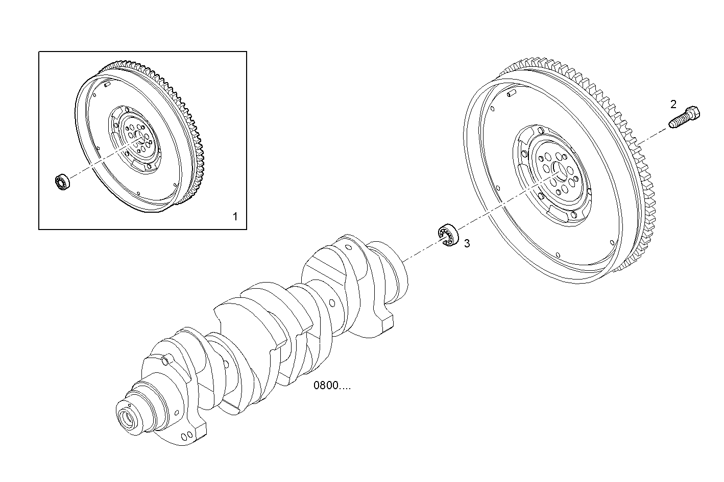 ENGINE FLYWHEEL parts diagram