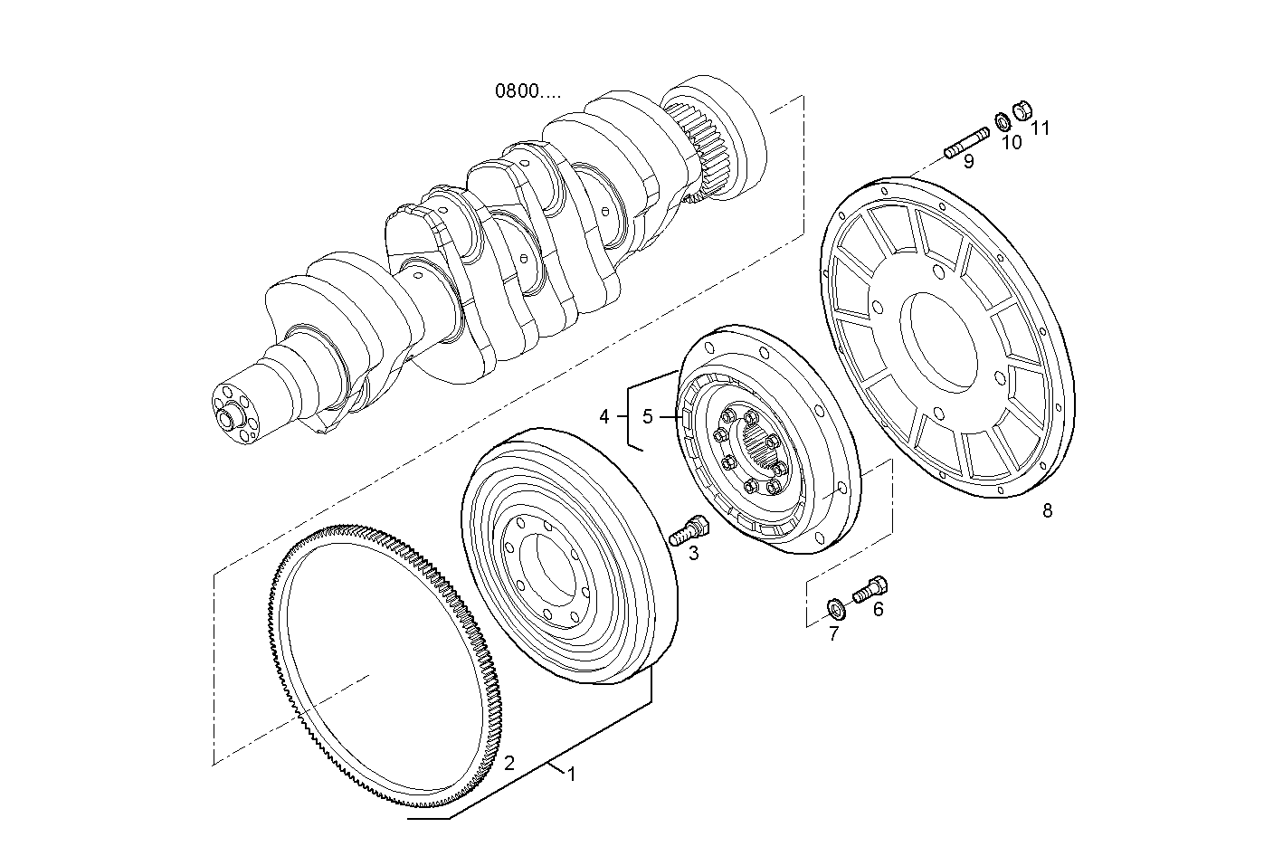 ENGINE FLYWHEEL - DAMPER parts diagram