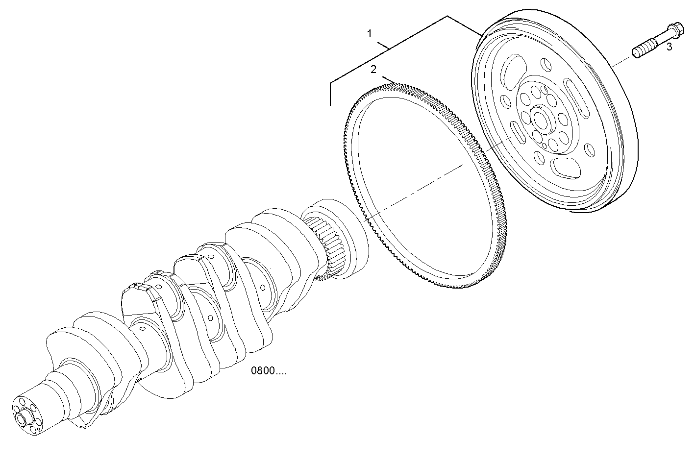 ENGINE FLYWHEEL - DAMPER parts diagram