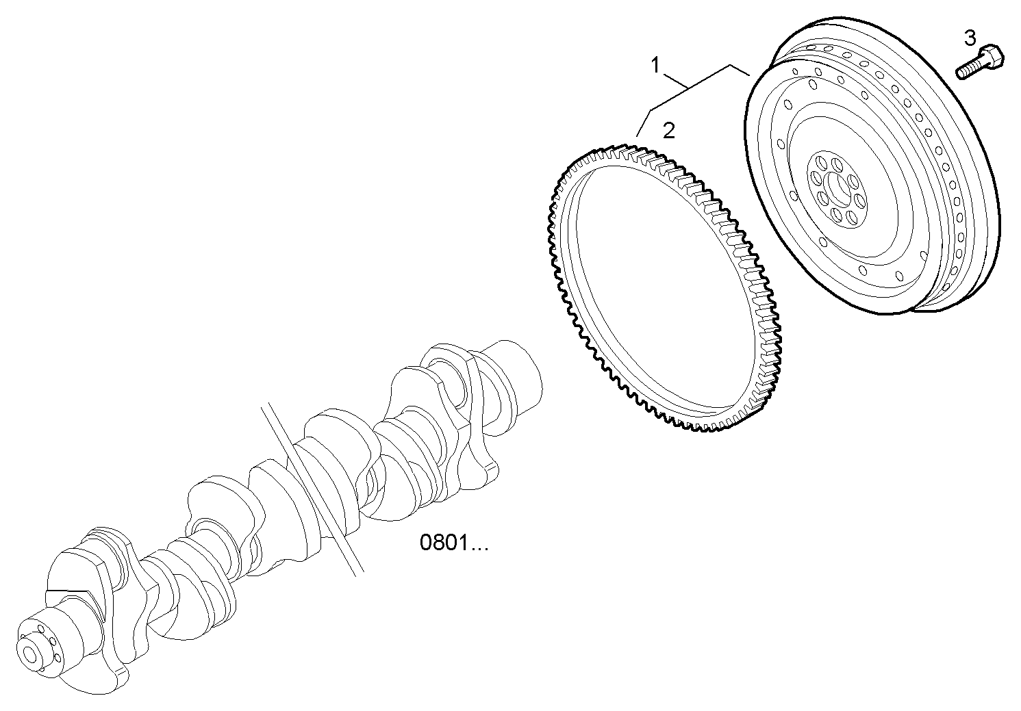 ENGINE FLYWHEEL parts diagram