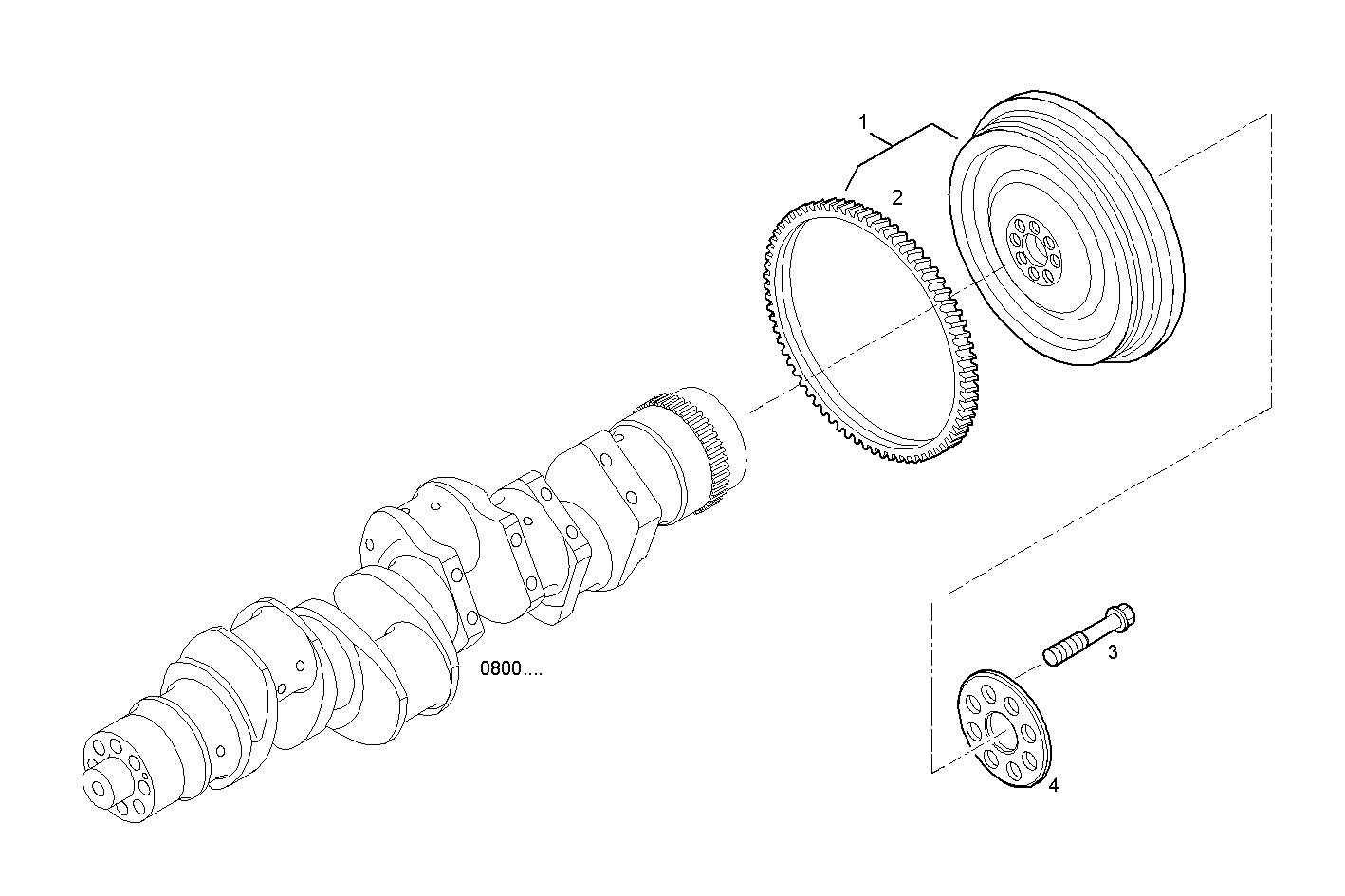 ENGINE FLYWHEEL - DAMPER parts diagram