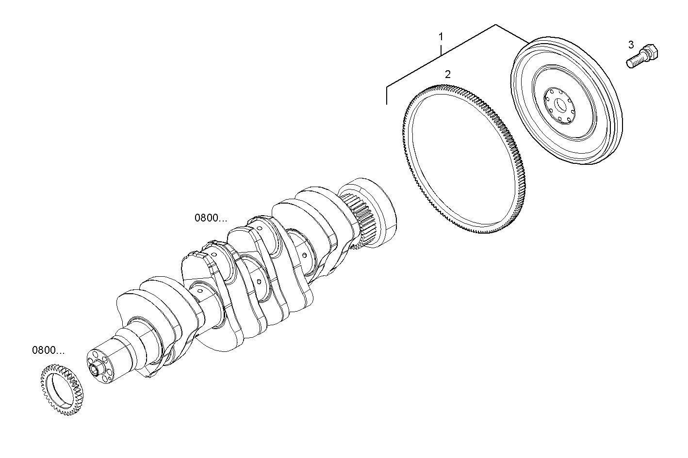 ENGINE FLYWHEEL - DAMPER - F4AE0481A*C103 NEF 4 electron. - EURO 3 parts diagram
