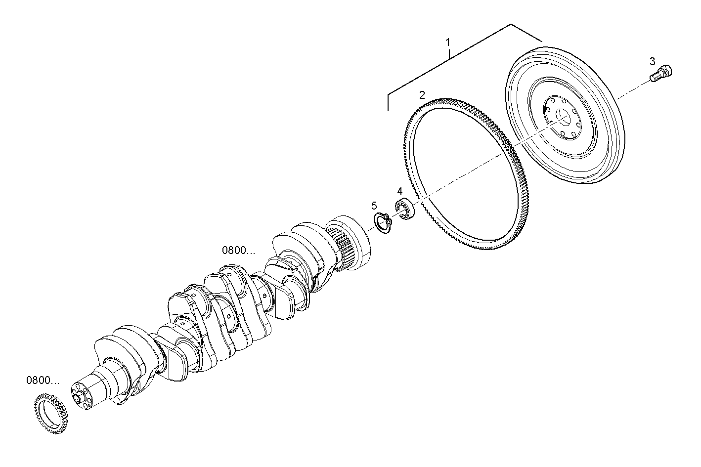 ENGINE FLYWHEEL - DAMPER - F4AE0481C*C102 NEF 4 electron. - EURO 3 parts diagram