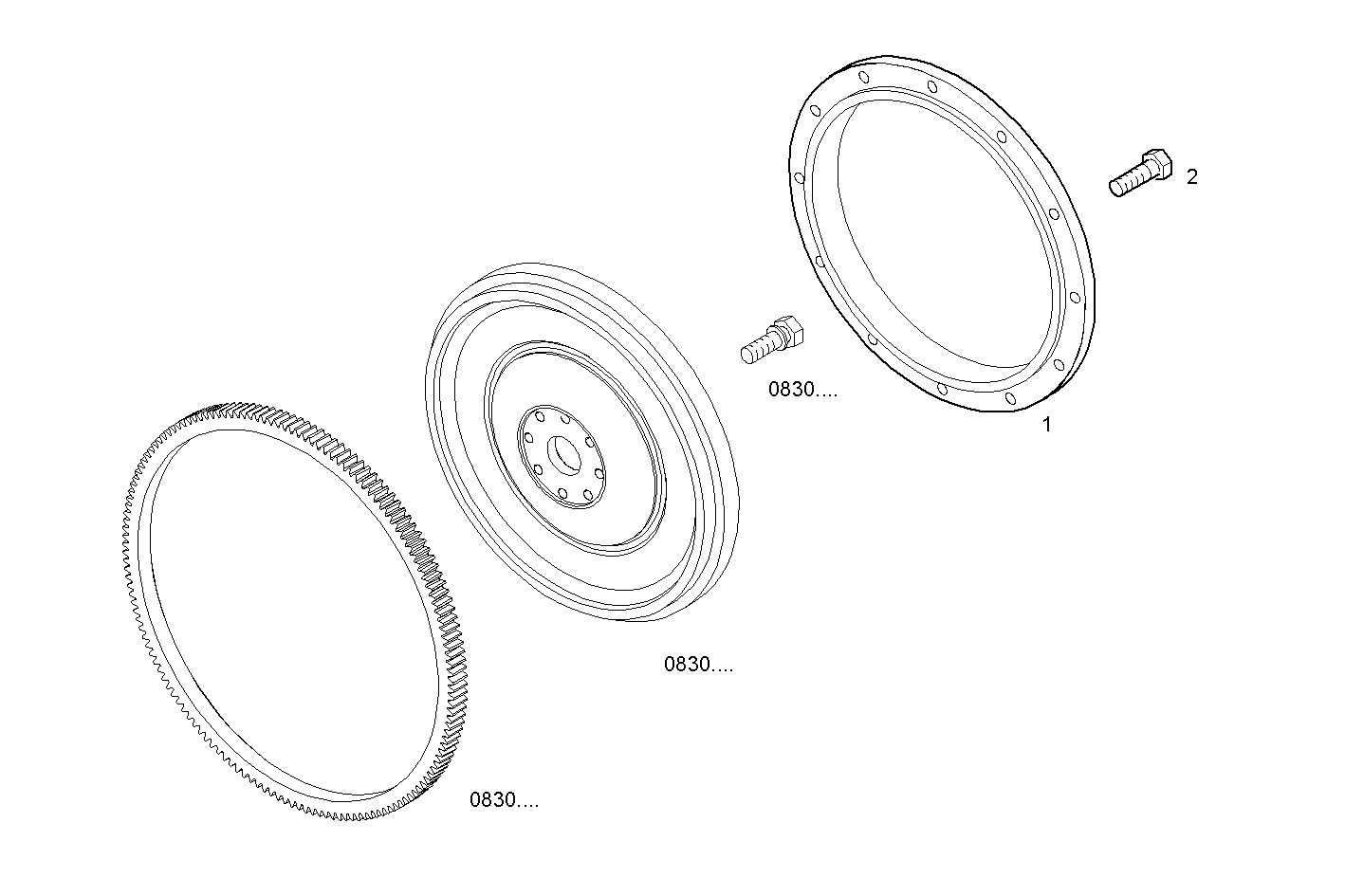 ENGINE FLYWHEEL - DAMPER parts diagram