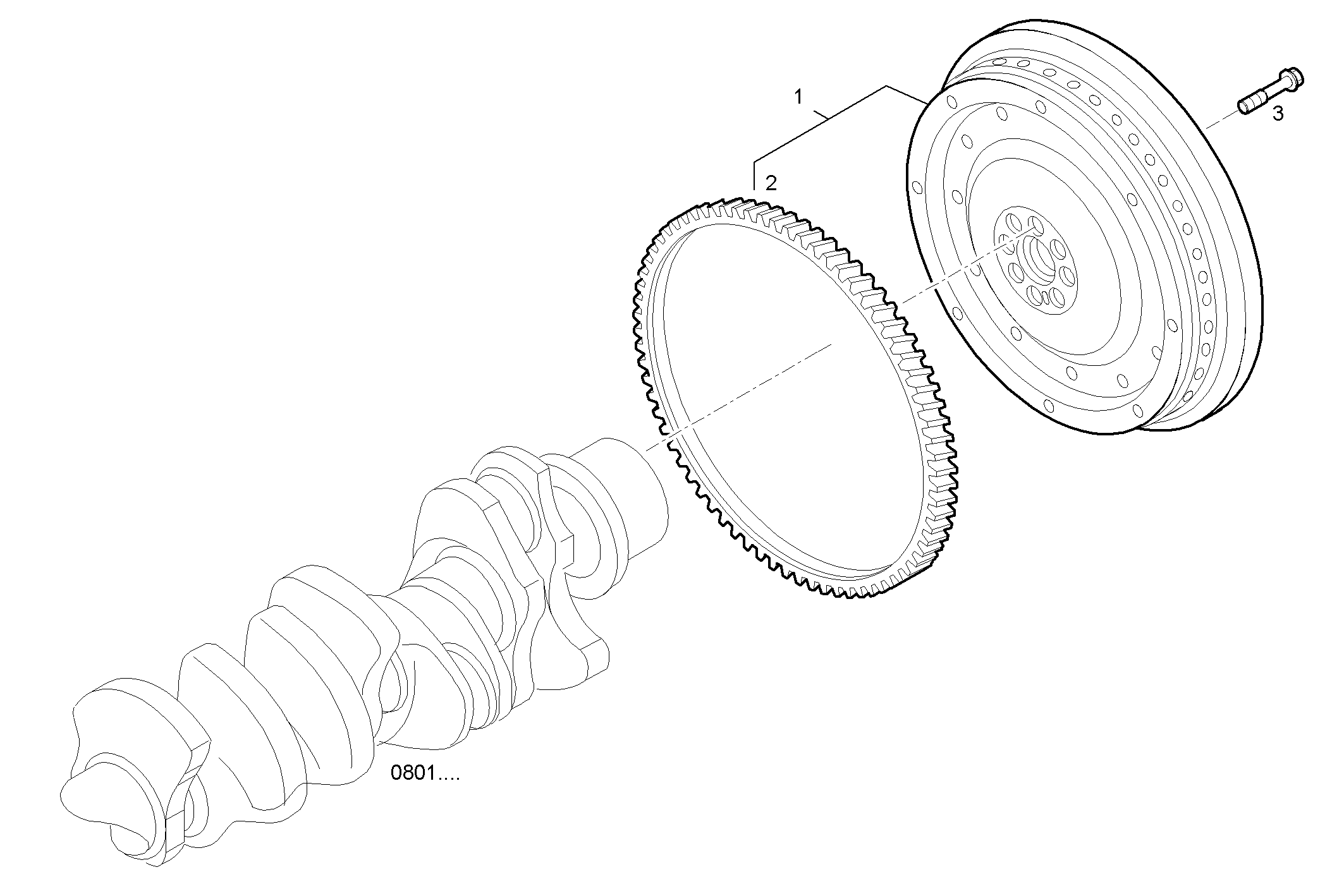 ENGINE FLYWHEEL - F2CE9687C*E001 CURSOR 9 - TIER 3 parts diagram