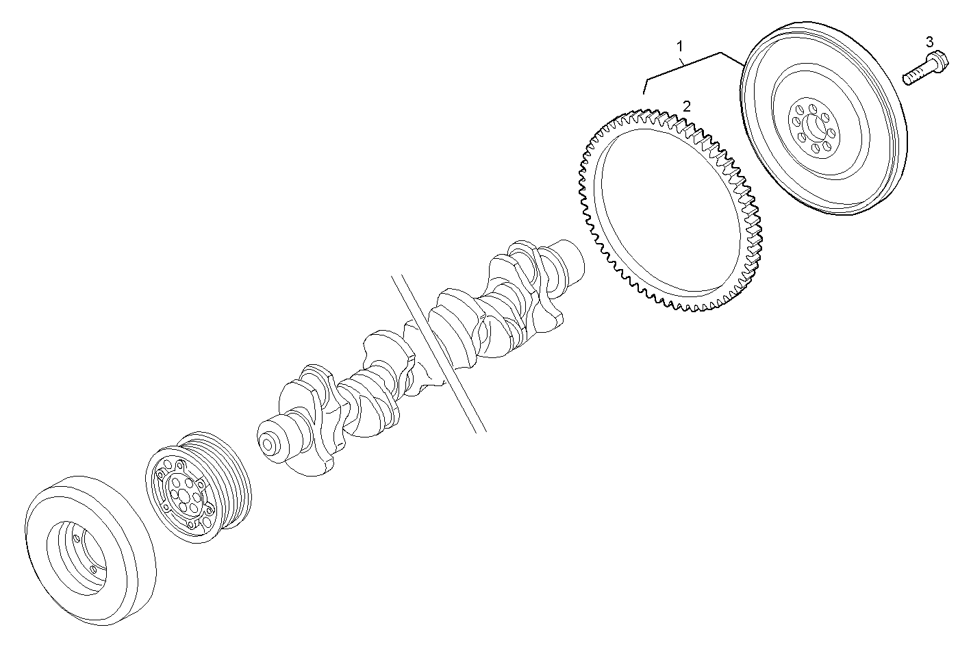 ENGINE FLYWHEEL - C78ENTC26.00A004 CURSOR 8 - EURO 3 parts diagram