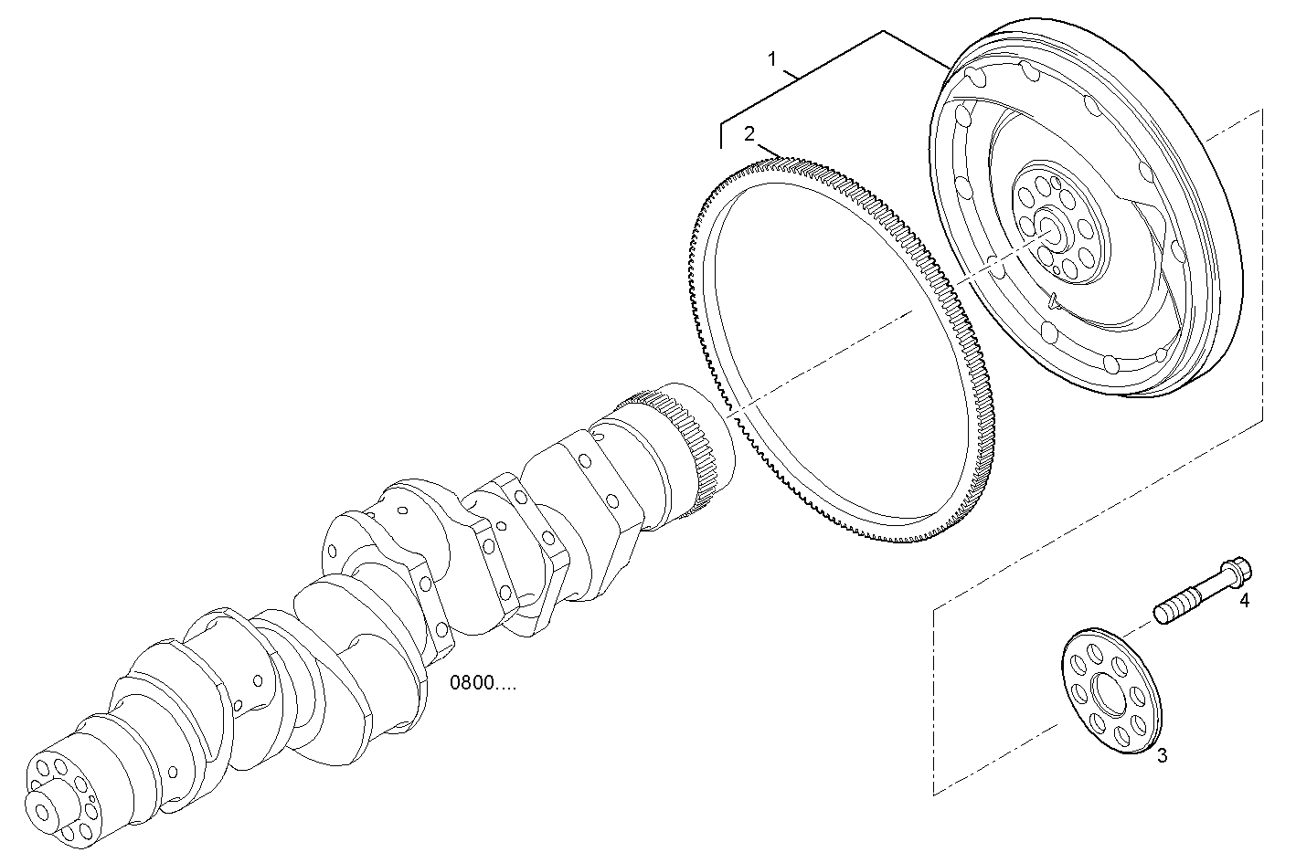 ENGINE FLYWHEEL parts diagram