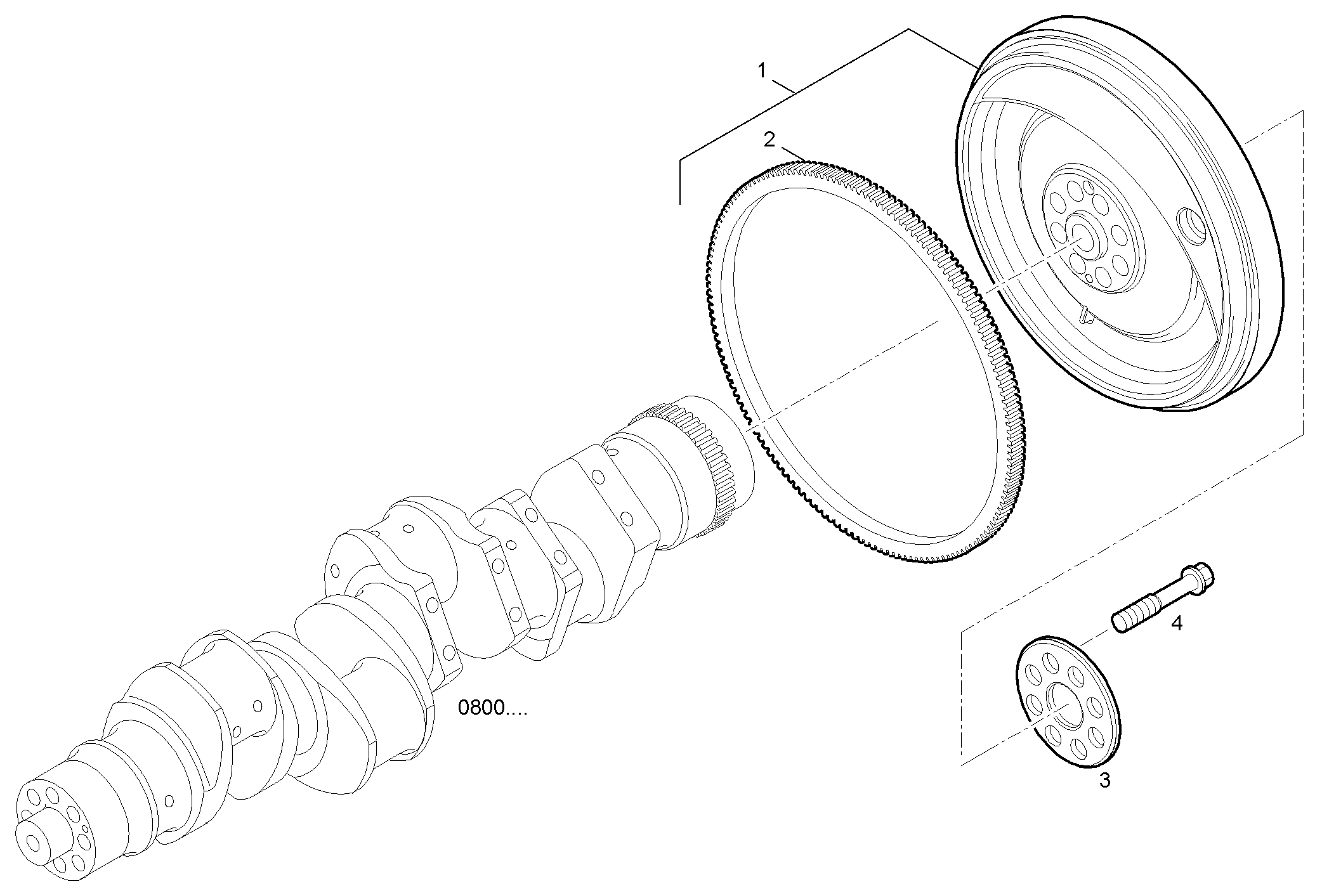 ENGINE FLYWHEEL parts diagram