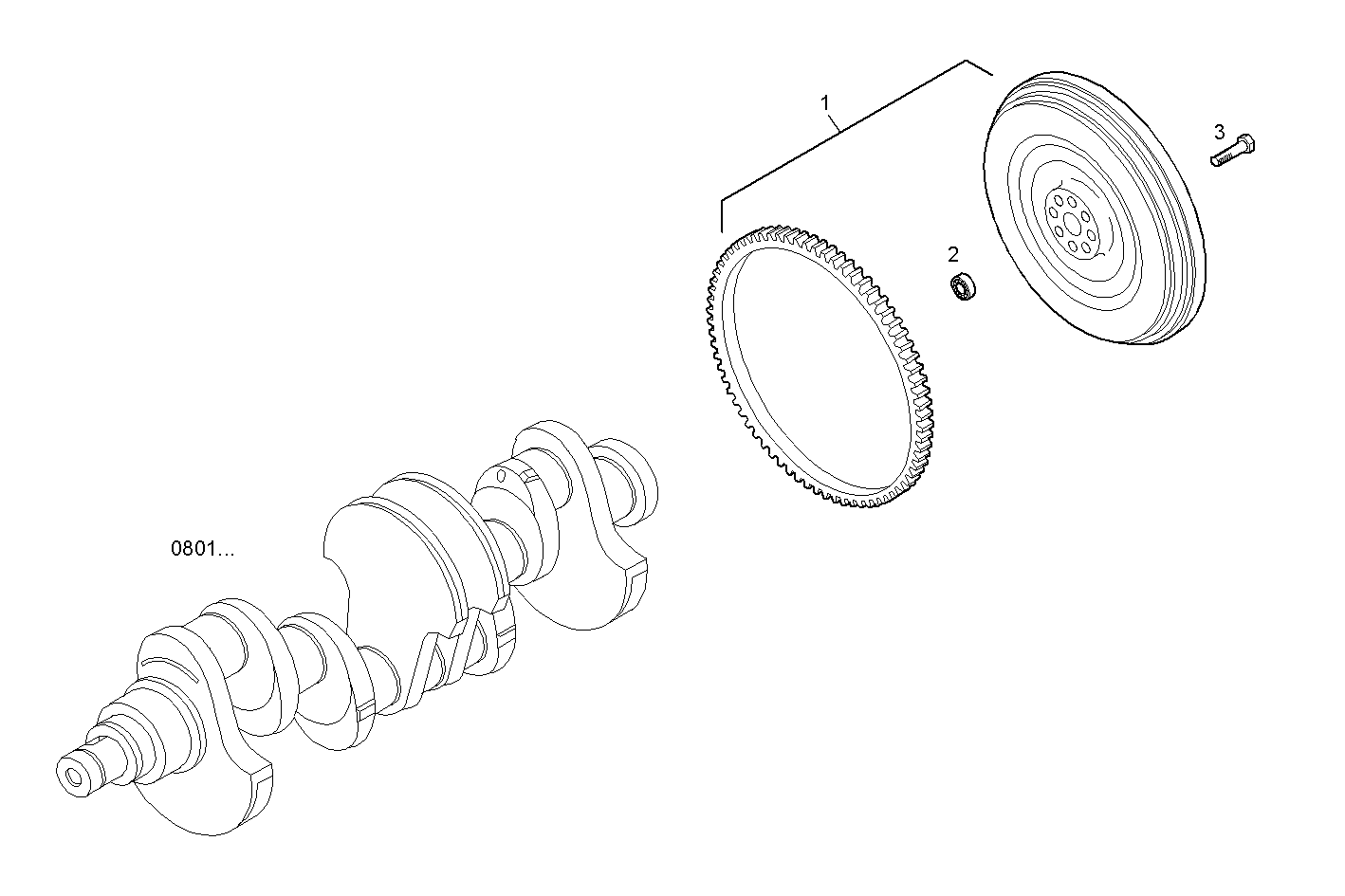ENGINE FLYWHEEL parts diagram