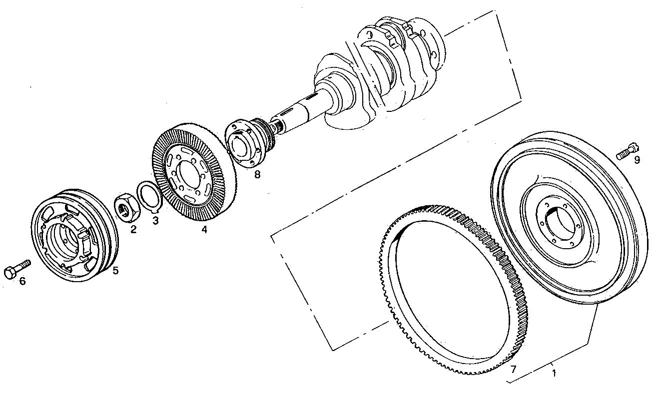 ENGINE FLYWHEEL - DAMPER parts diagram