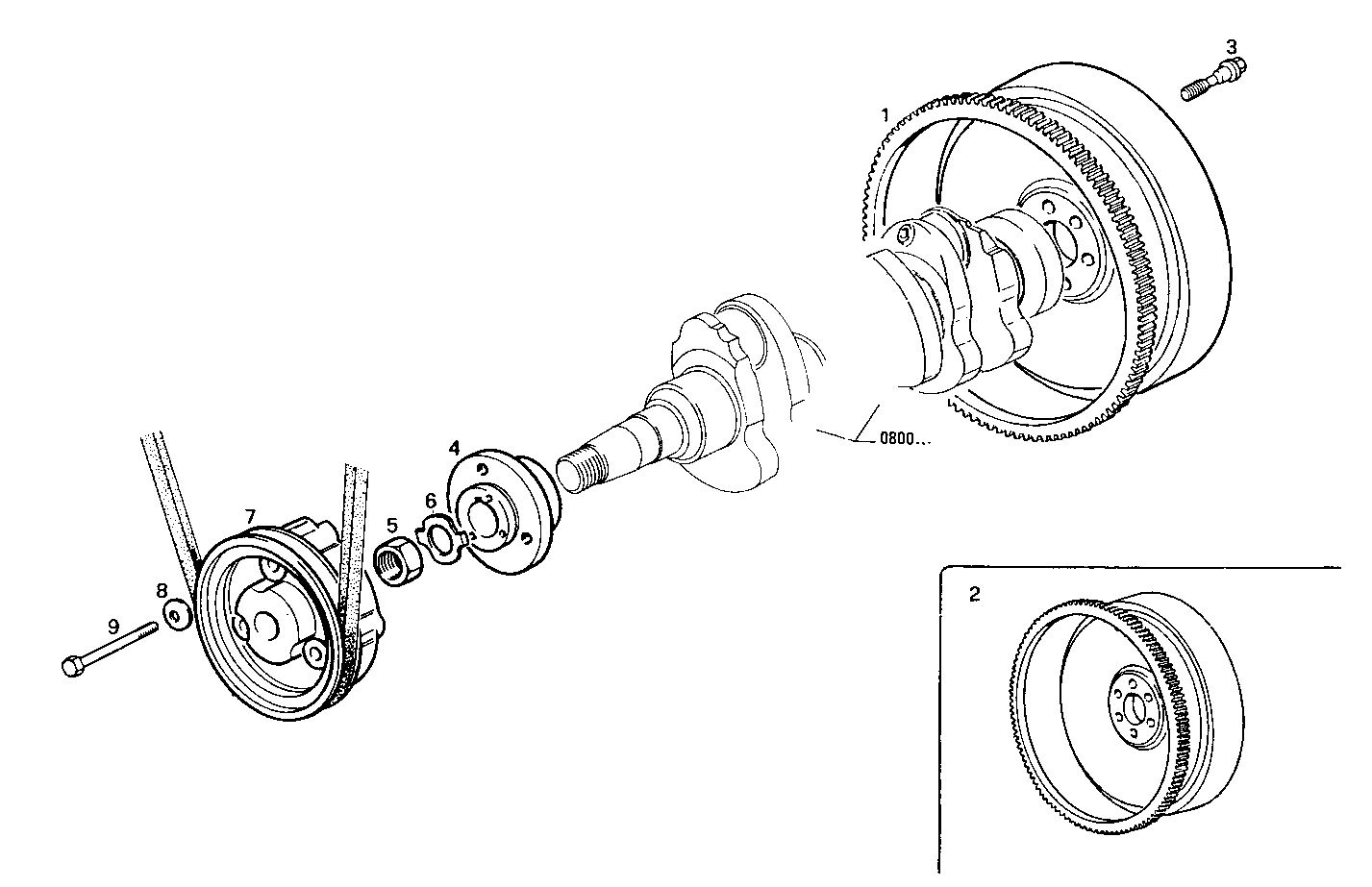 ENGINE FLYWHEEL - DAMPER parts diagram