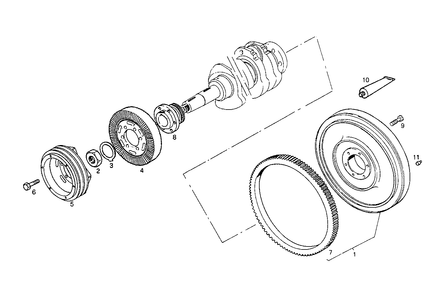 ENGINE FLYWHEEL - DAMPER parts diagram