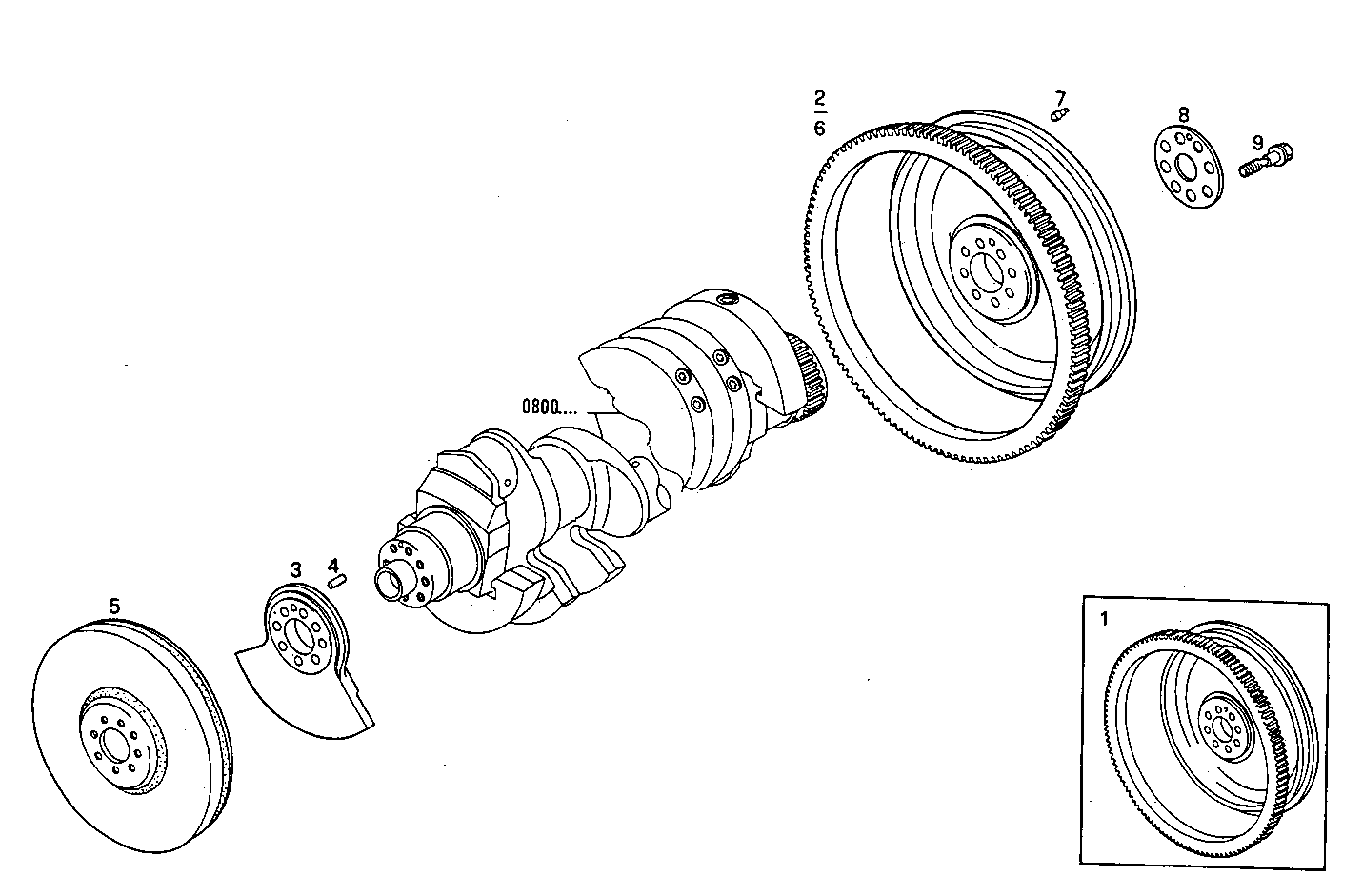 ENGINE FLYWHEEL - DAMPER parts diagram