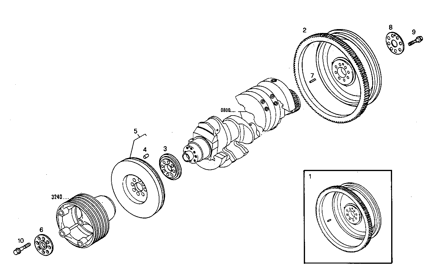 ENGINE FLYWHEEL - DAMPER parts diagram