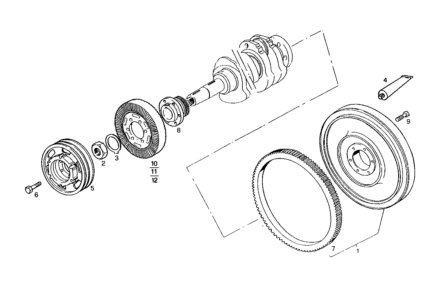ENGINE FLYWHEEL - DAMPER parts diagram