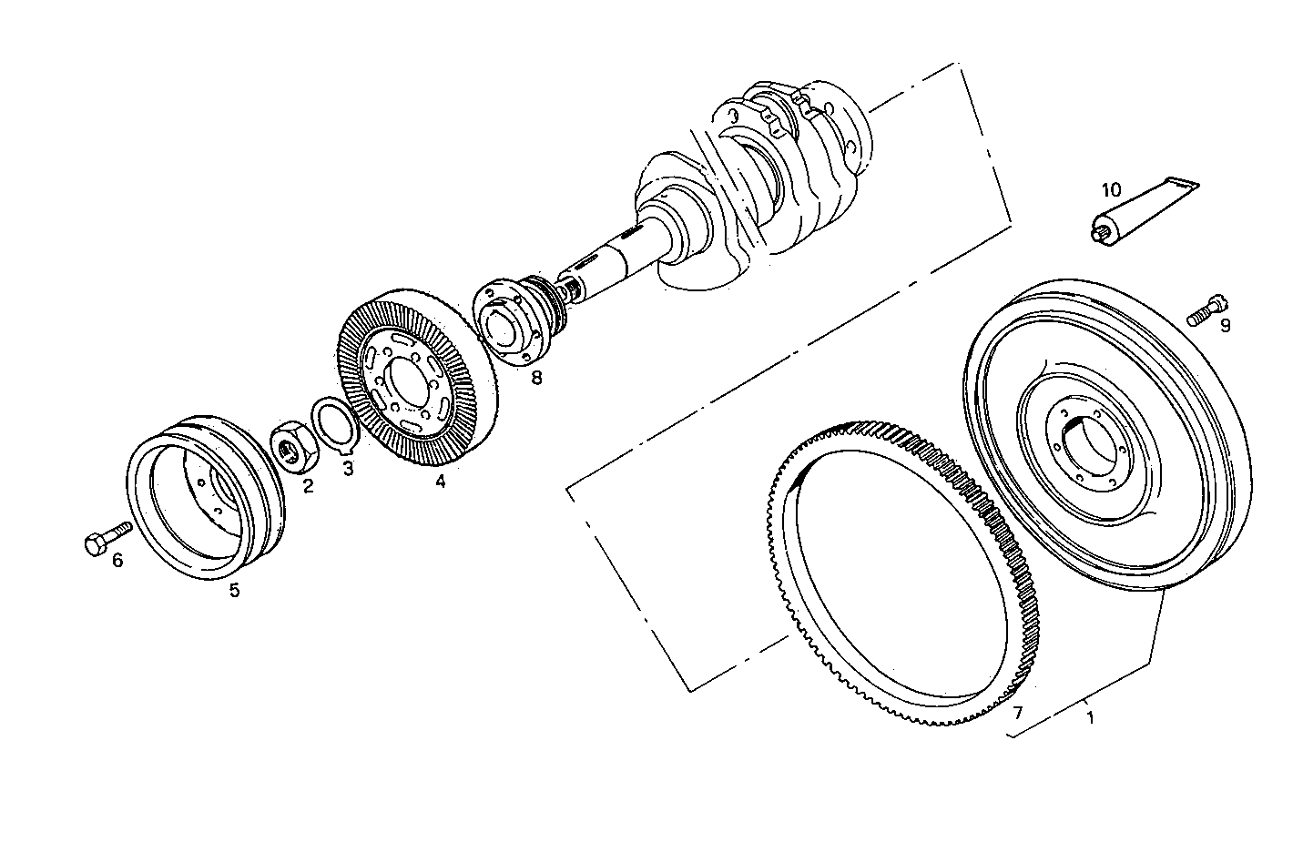 ENGINE FLYWHEEL - DAMPER parts diagram
