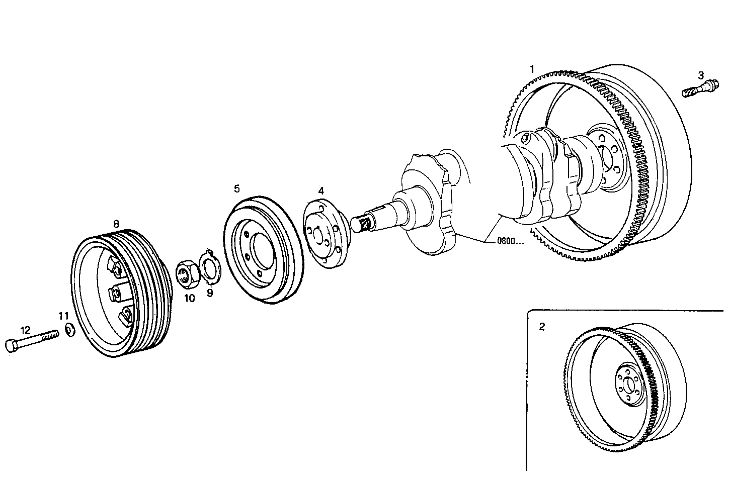 ENGINE FLYWHEEL - DAMPER parts diagram