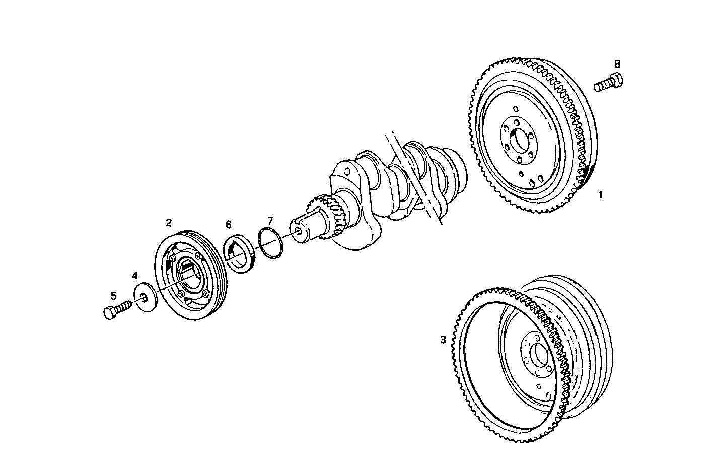 ENGINE FLYWHEEL - DAMPER parts diagram