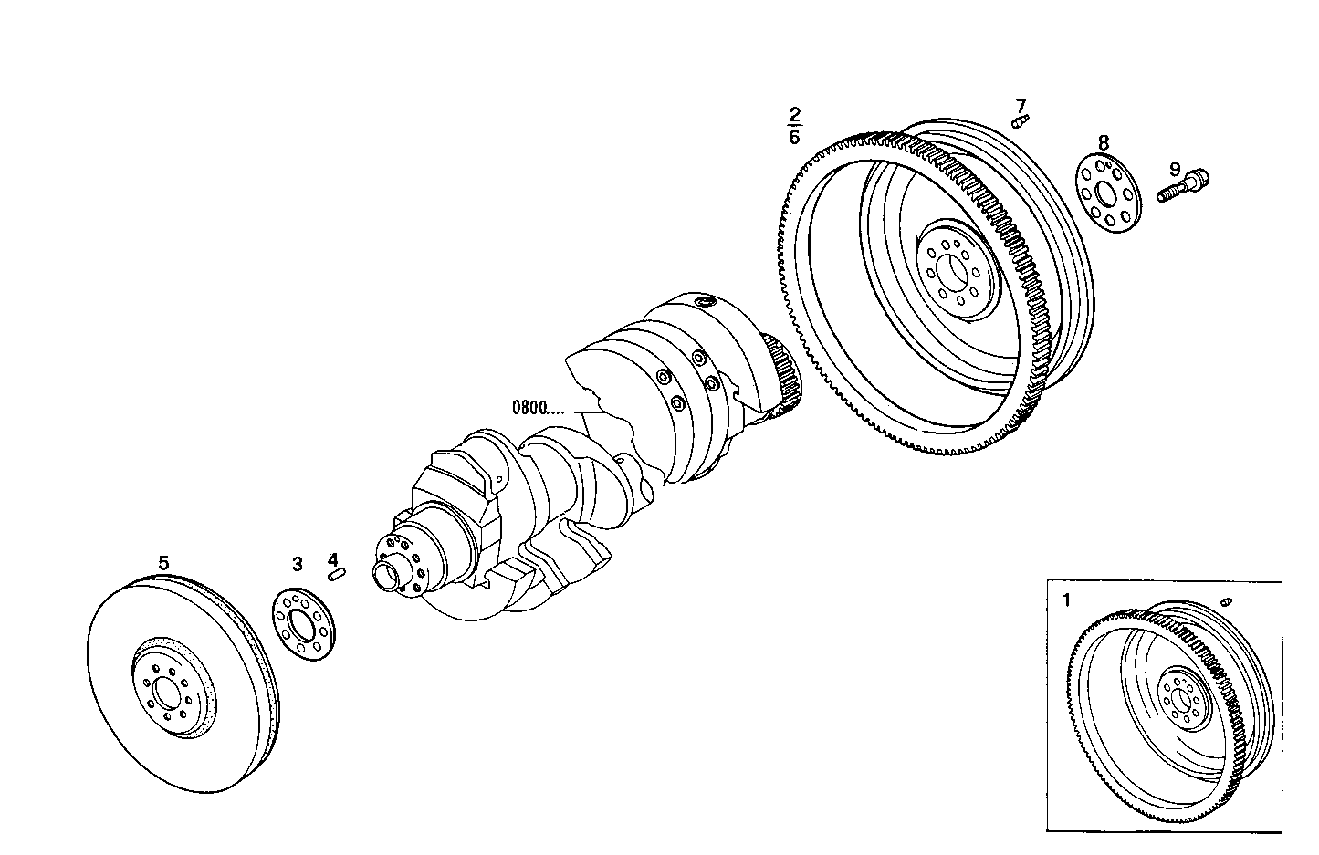 ENGINE FLYWHEEL - DAMPER parts diagram