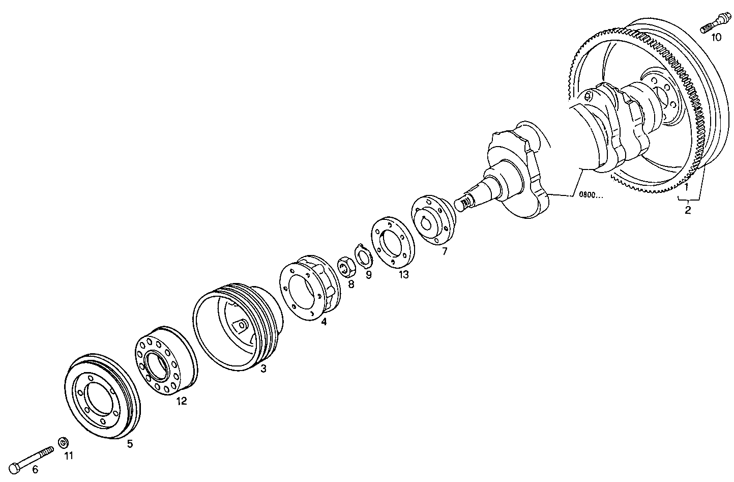 ENGINE FLYWHEEL - DAMPER parts diagram