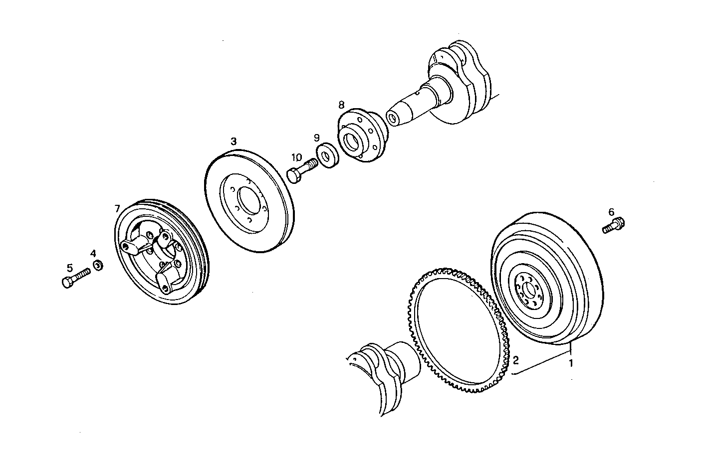 ENGINE FLYWHEEL - DAMPER parts diagram