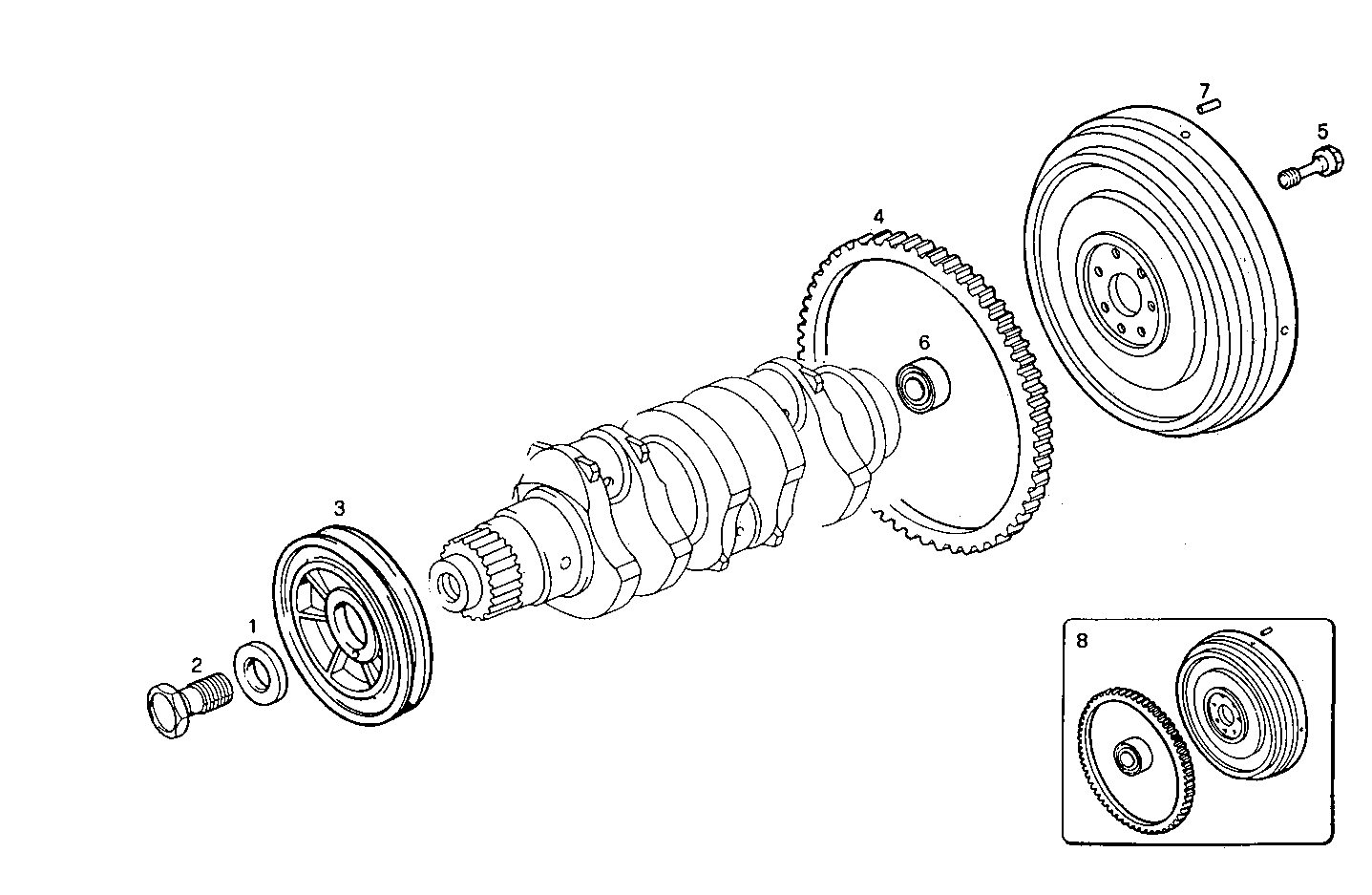 ENGINE FLYWHEEL - DAMPER parts diagram