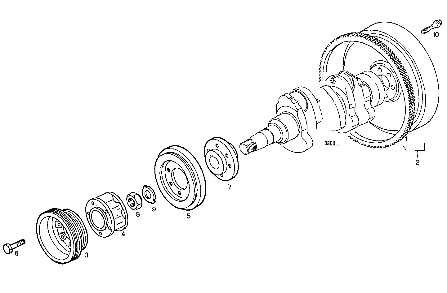 ENGINE FLYWHEEL - DAMPER parts diagram