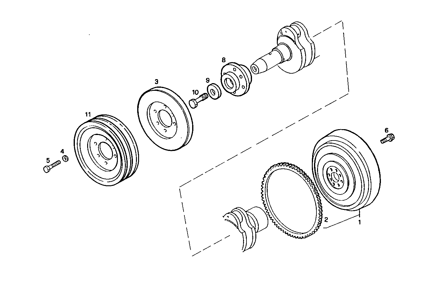ENGINE FLYWHEEL - DAMPER parts diagram