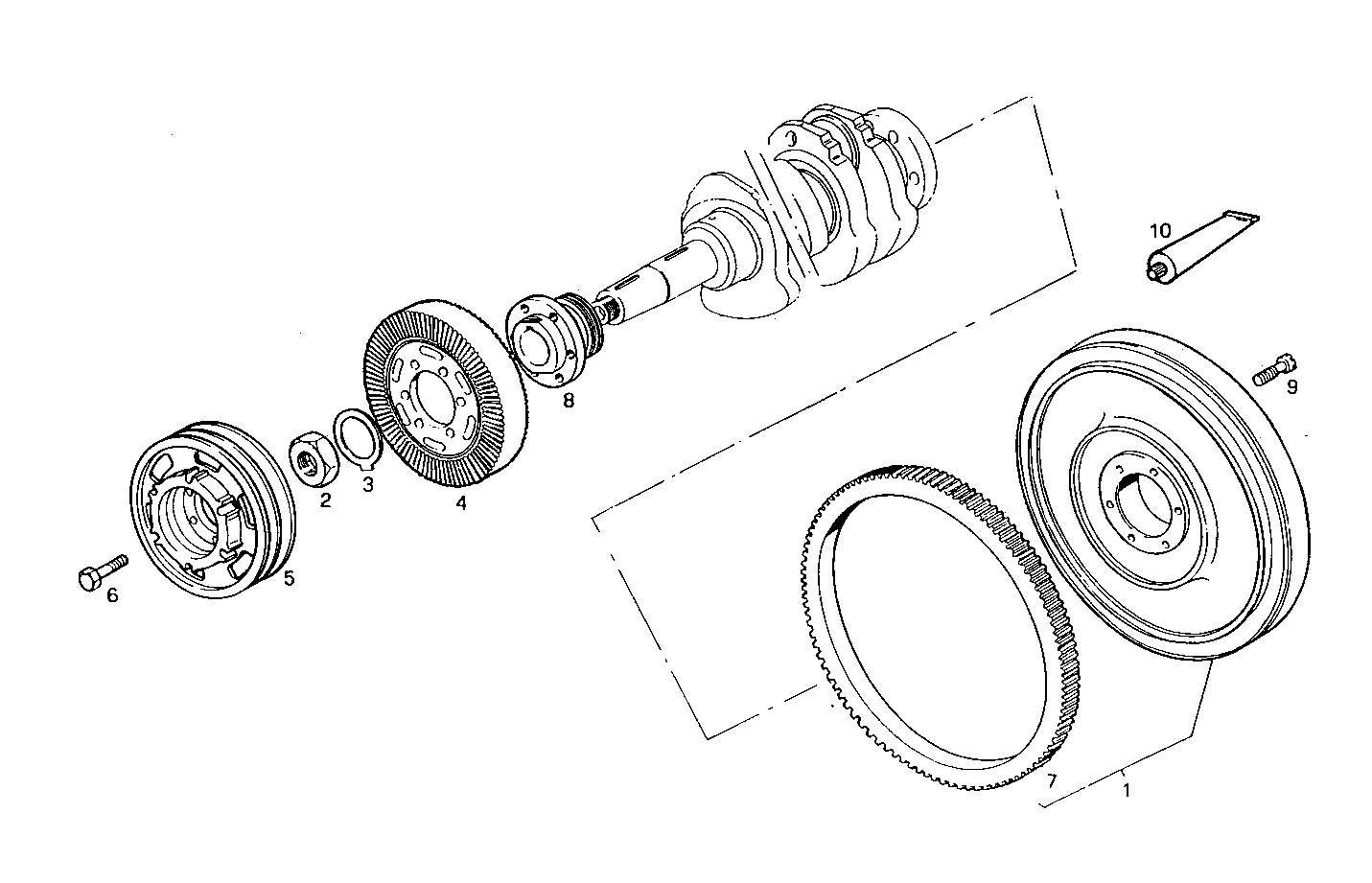ENGINE FLYWHEEL - DAMPER parts diagram