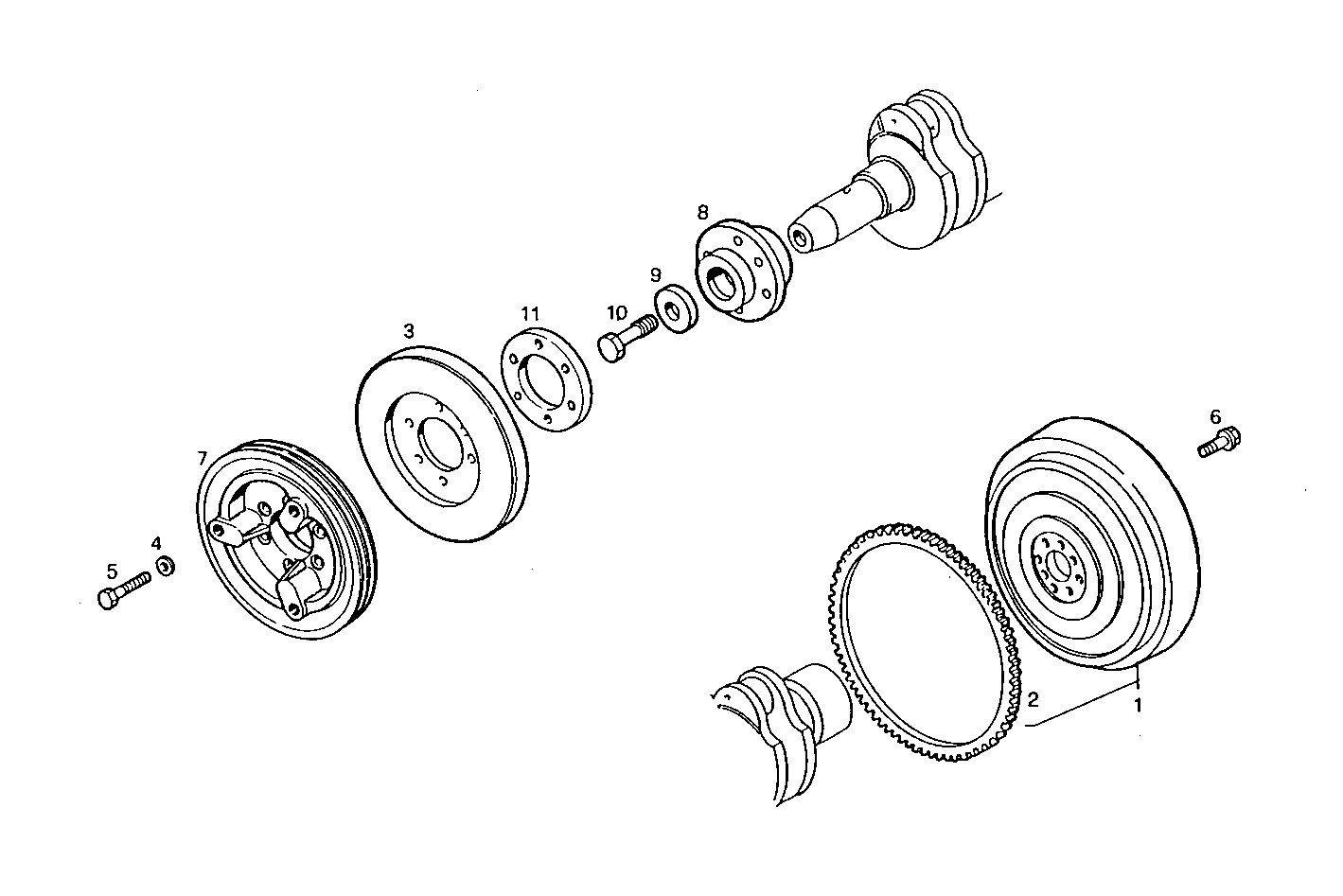 ENGINE FLYWHEEL - DAMPER parts diagram